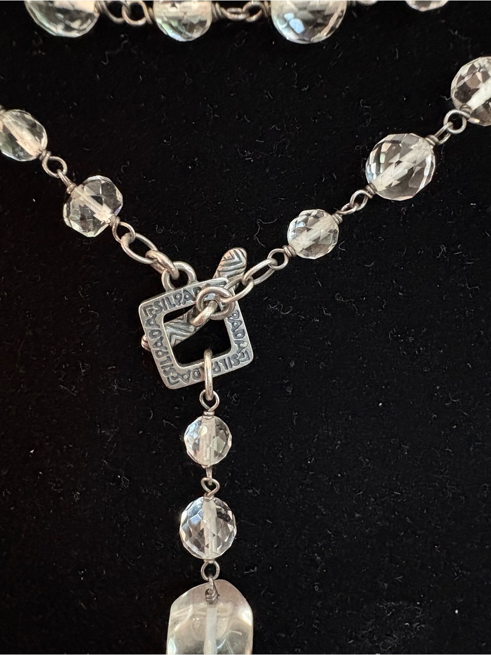 Silpada Crystal and Bead Y-Necklace - Clear and Silver - Picture 4 of 6